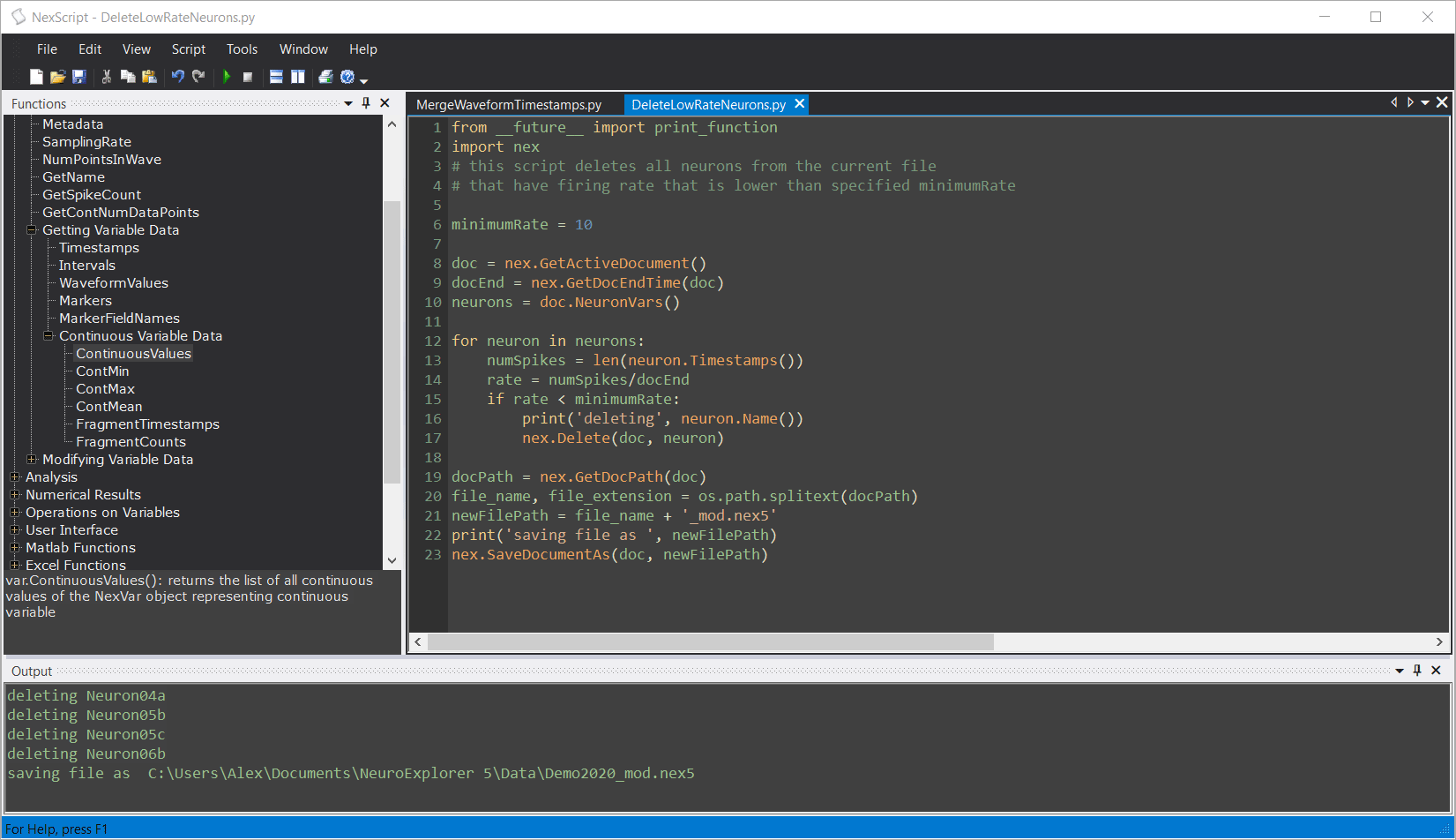 Screenshots | NeuroExplorer